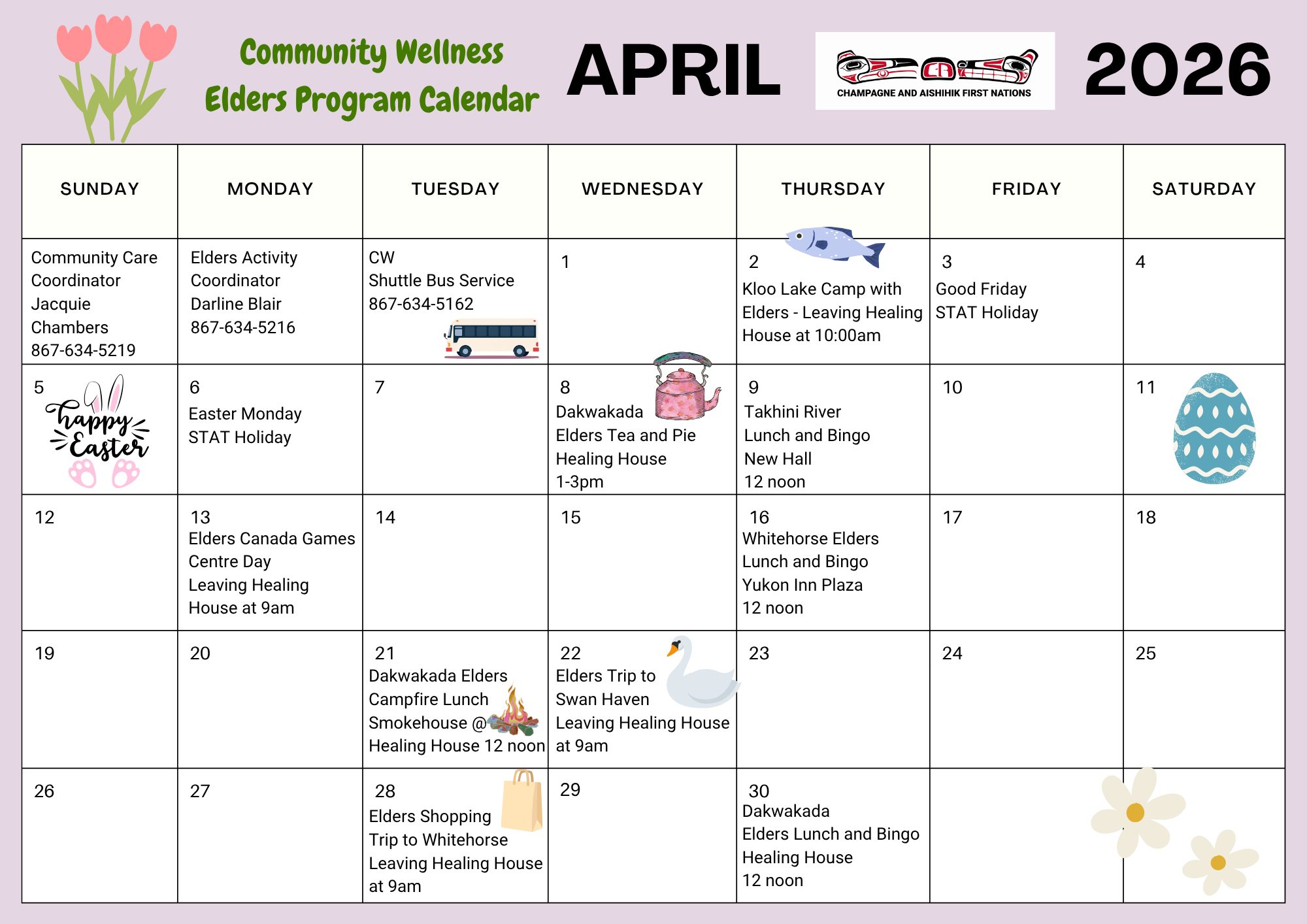 Community Wellness Elders Program Calendar